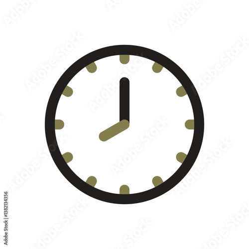 08.00 Clock Icon - Red Line Color