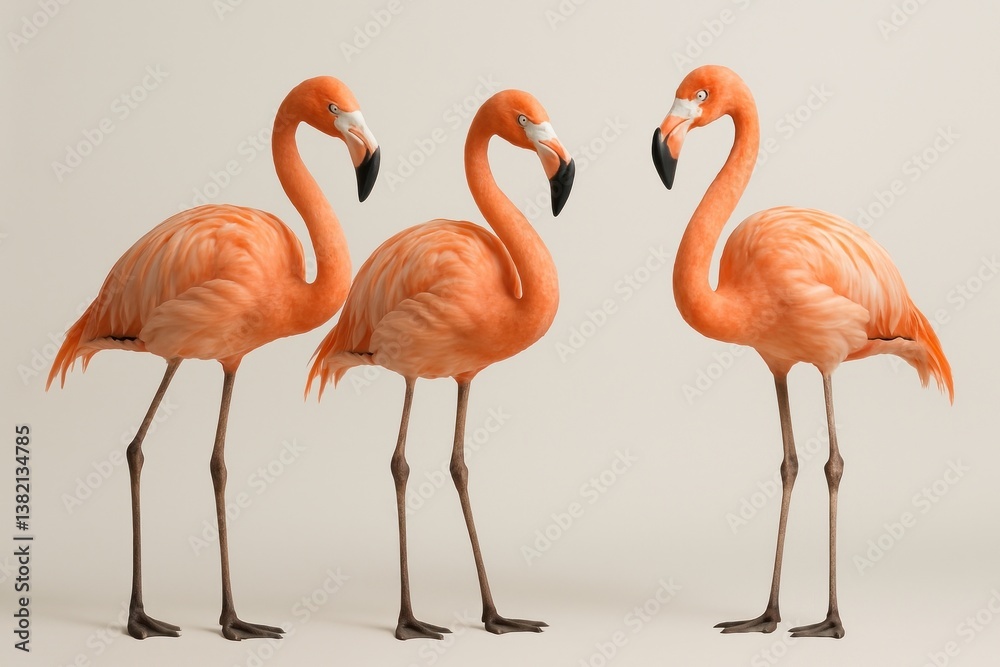 Obraz premium Elegant flamingos standing gracefully.
