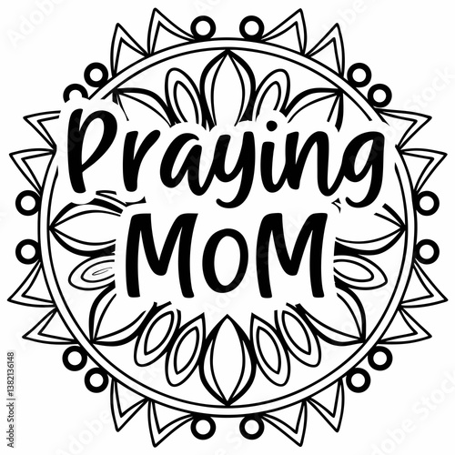 vector illustration of a flower praying mom  