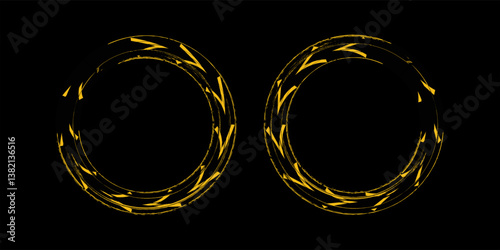 Tire trace track. Abstract wheels braking distances, tread silhouettes brushes. Isolated car or motorcycles vector trails.