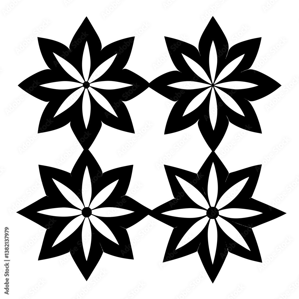 Fototapeta premium black and white floral ornament