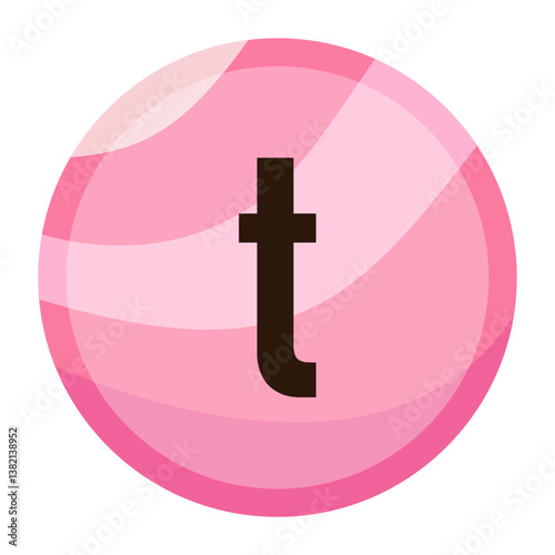 Soft Pink Letter t for Romantic and Love-Inspired Themes