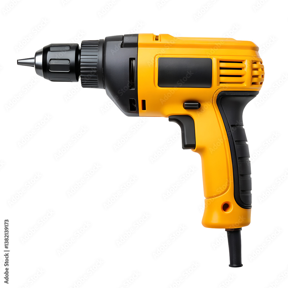 Powerful Yellow and Black Cordless Drill for Home Improvement Projects transparent background Generative AI Powerful Yellow and Black Cordless Drill for Home Improvement Projects transparent background Generative AI
