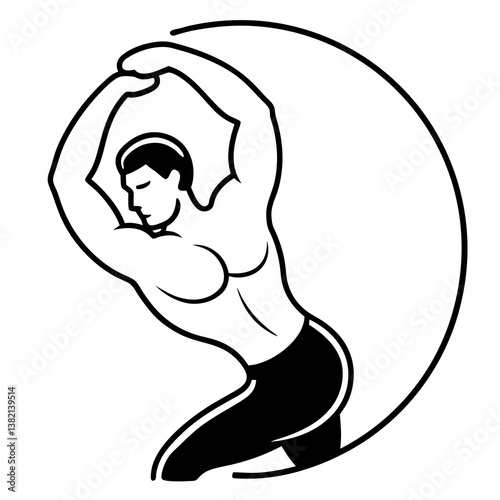 ector illustration of a man exercising