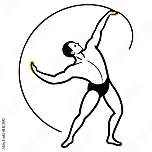 ector illustration of a man exercising