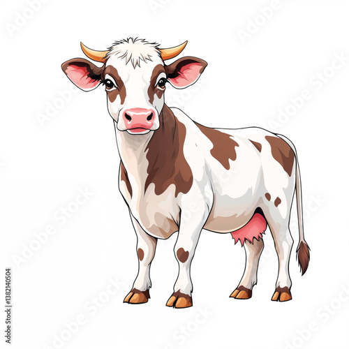 Adorable Cartoon Cow Vector Illustration