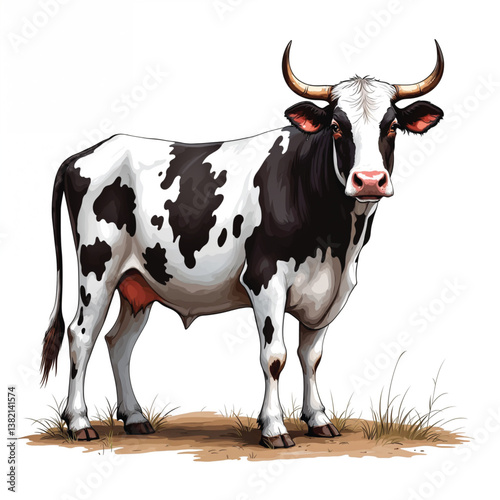 Adorable Cartoon Cow Vector Illustration