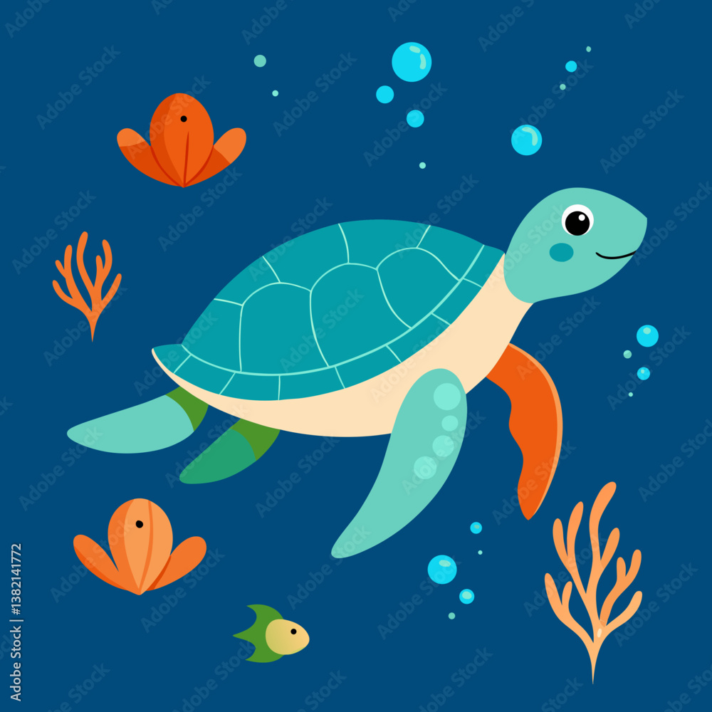 Fototapeta premium Sea turtle swimming
