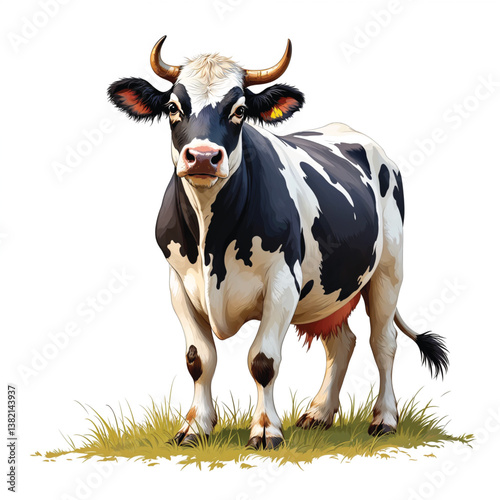 Adorable Cartoon Cow Vector Illustration