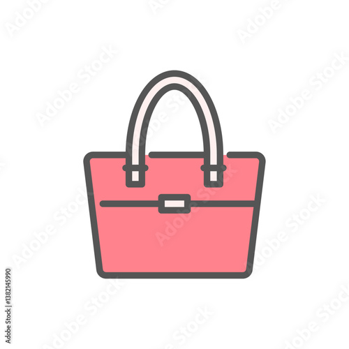 purse filled outline icon. purse color line illustration.