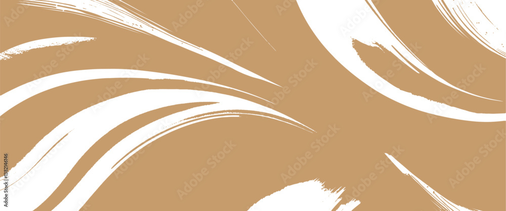 Fototapeta premium Vector style brown and white realistic liquid marble brush grunge