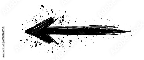 Vector  style black hand drawn brush stroke grunge arrow symbol brush paint