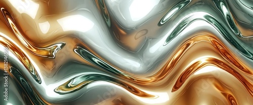 Obraz  z motywem Abstract liquid metal textures
