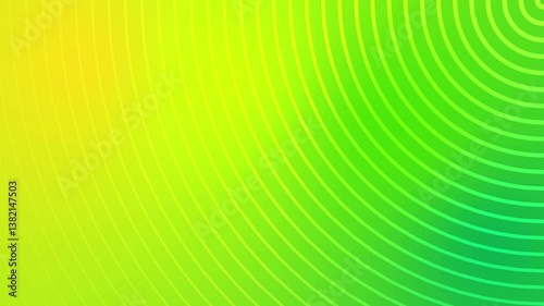 Looping green and yellow gradient video background forming concentric circles for video backdrops, presentations, motions or graphic footage design illustration