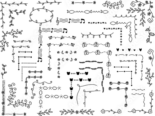 Frame hand drawn doodle set, doodle elements, cute doodles for decoration, doodle for kid ,vector hand drawn illustration, doodle clipart set