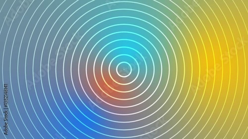 Video background featuring expanding perspective concentric circular waves on pink purple gradient, creating dynamic ripple pattern animation and smooth geometric motion effect