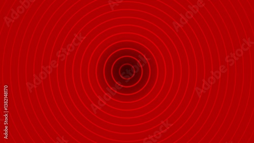 Seamless looping animation of red concentric circles expanding and contracting with transitioning gradient for energy, ripple, wave, vibration, pulse video backgrounds and motion effects