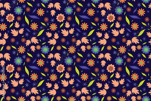 florals pattern. hand drawn florals vector background.