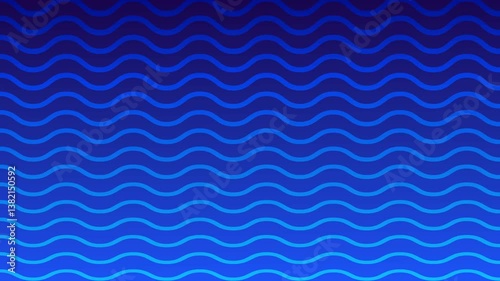 Animated curve wavy pattern on blue gradient video background transitioning from dark to light for motion backdrop, presentation, template, introduction design
