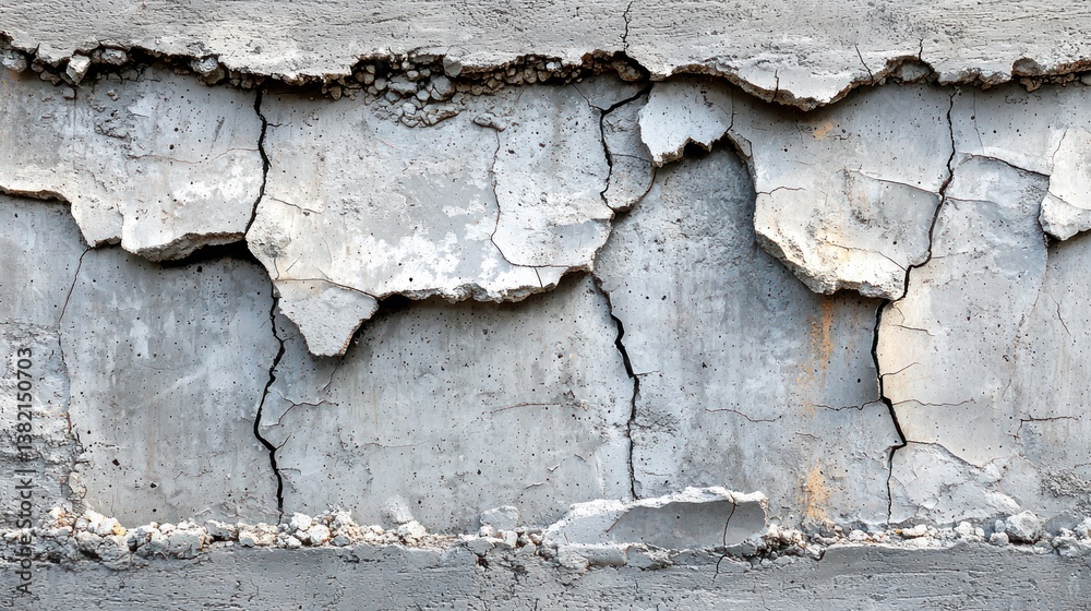 Fototapeta premium Cracked Concrete Wall Section