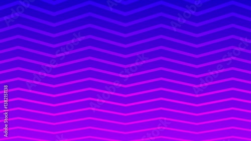 Looping purple and blue gradient zigzag pattern flowing on gradient video background for dynamic geometric texture animation, motion, transition, footage design
