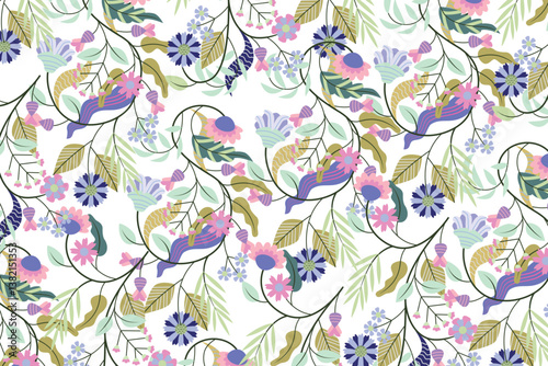 florals pattern. hand drawn florals vector background.