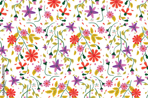florals pattern. hand drawn florals vector background.