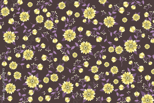 florals pattern. hand drawn florals vector background.