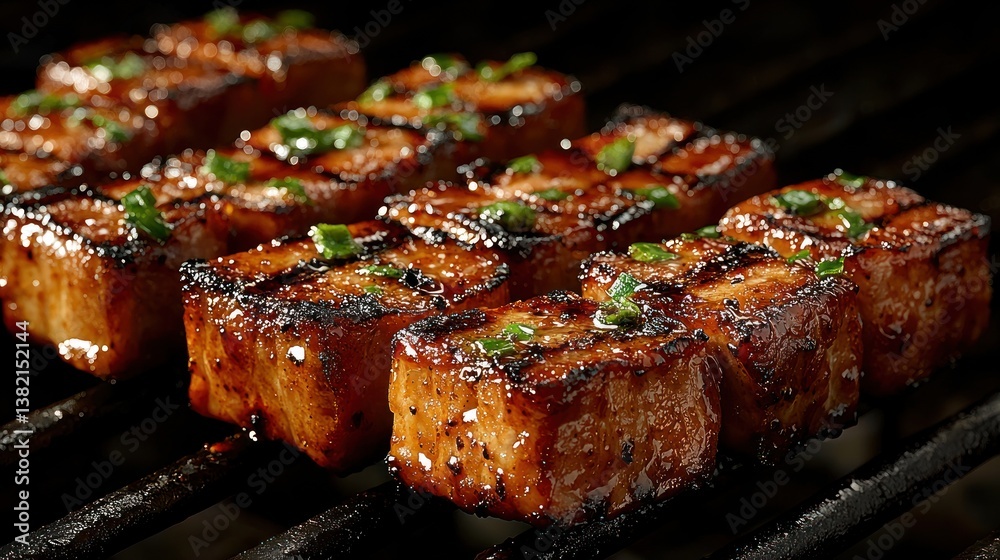 Grilled tofu cubes Grilled tofu cubes