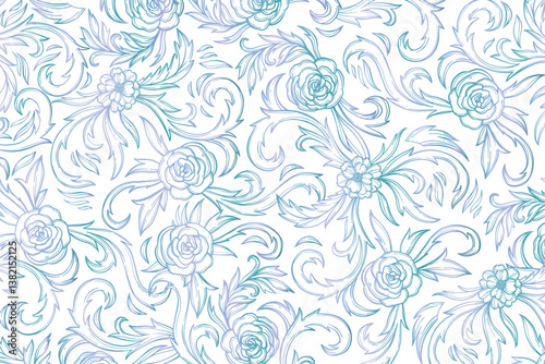 florals pattern. hand drawn florals vector background.