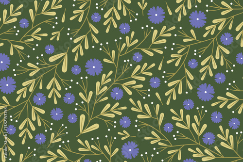 florals pattern. hand drawn florals vector background.
