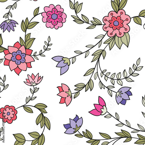 florals pattern. hand drawn florals vector background.