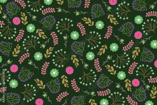florals pattern. hand drawn florals vector background.