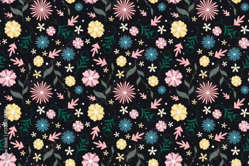 florals pattern. hand drawn florals vector background.