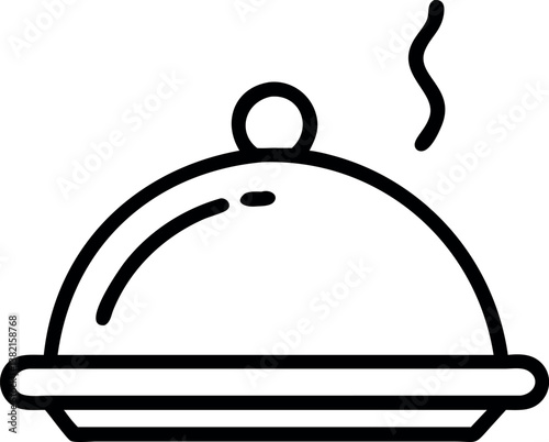 Restaurant Food Service Hot Dish vector silhouette Cloche Dome Platter Icon Illustration