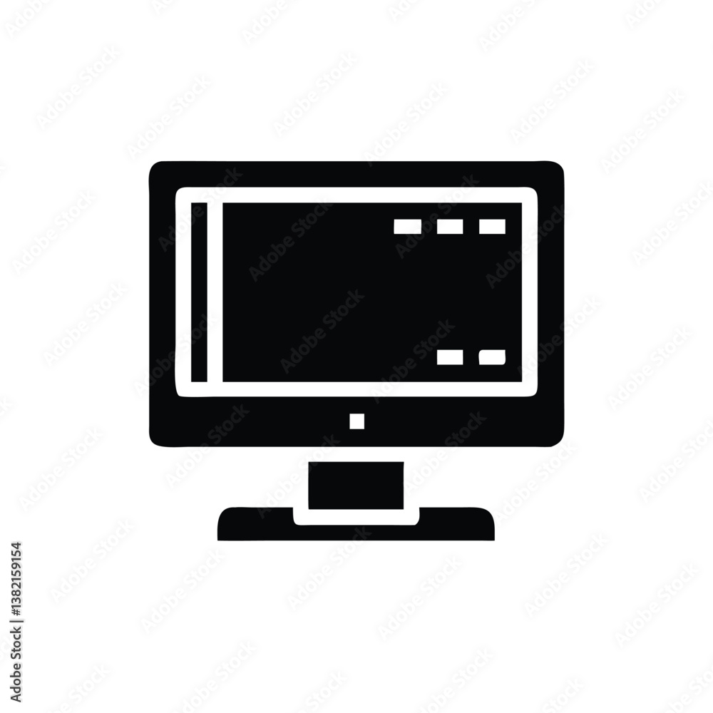 Simple Vector Illustration of a Computer Monitor Simple Vector Illustration of a Computer Monitor