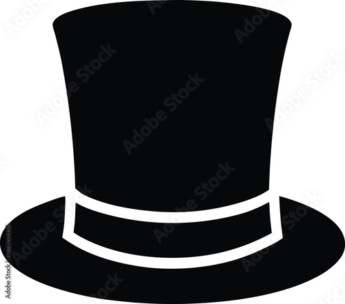 black top hat vector illustration