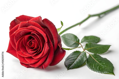 Single Elegant Red Rose Stem