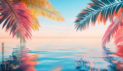 Pastel tropical seascape
