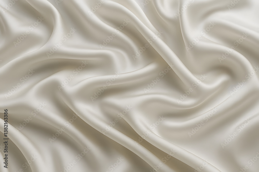 Obraz premium Elegant Silk: A luxurious close-up showcases flowing silk fabric, its gentle folds and subtle sheen creating a sense of opulence and softness.