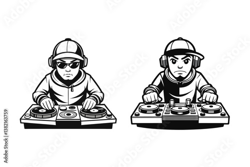disc jockey  illustration vector