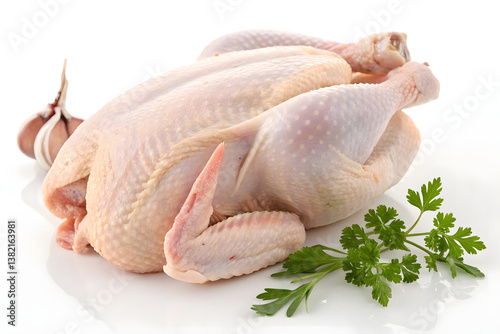 Raw Whole Chicken with Garlic & Parsley