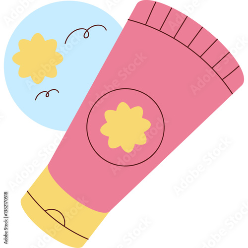 Flat Style Sunscreen Vector for Summer Protection