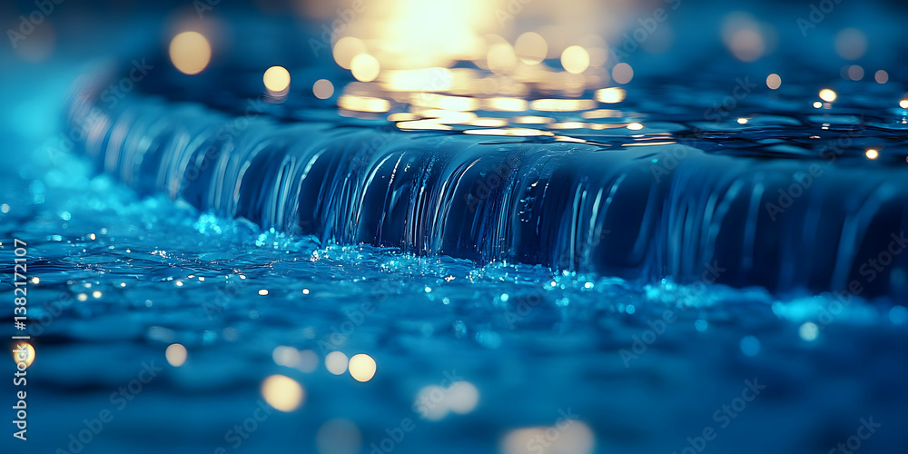 Blue Waterfall Abstract Background Image