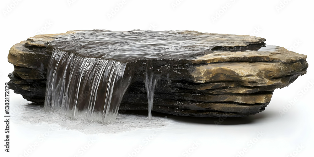 Tabletop Waterfall Rock Formation Illustration