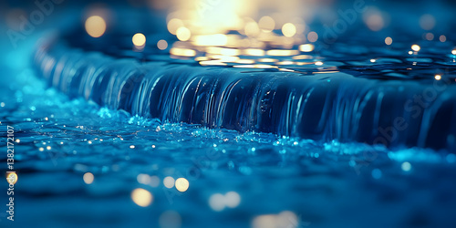 Obraz na płótnie Blue Waterfall Abstract Background Image w salonie