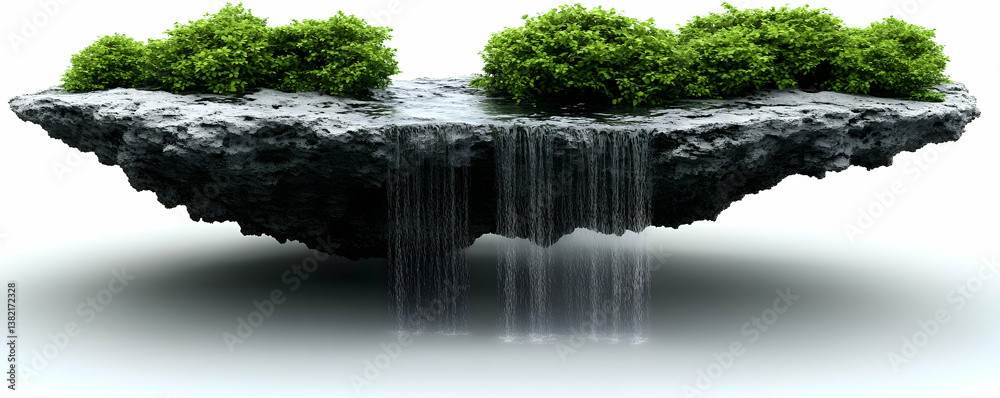 Floating Island 3D Render