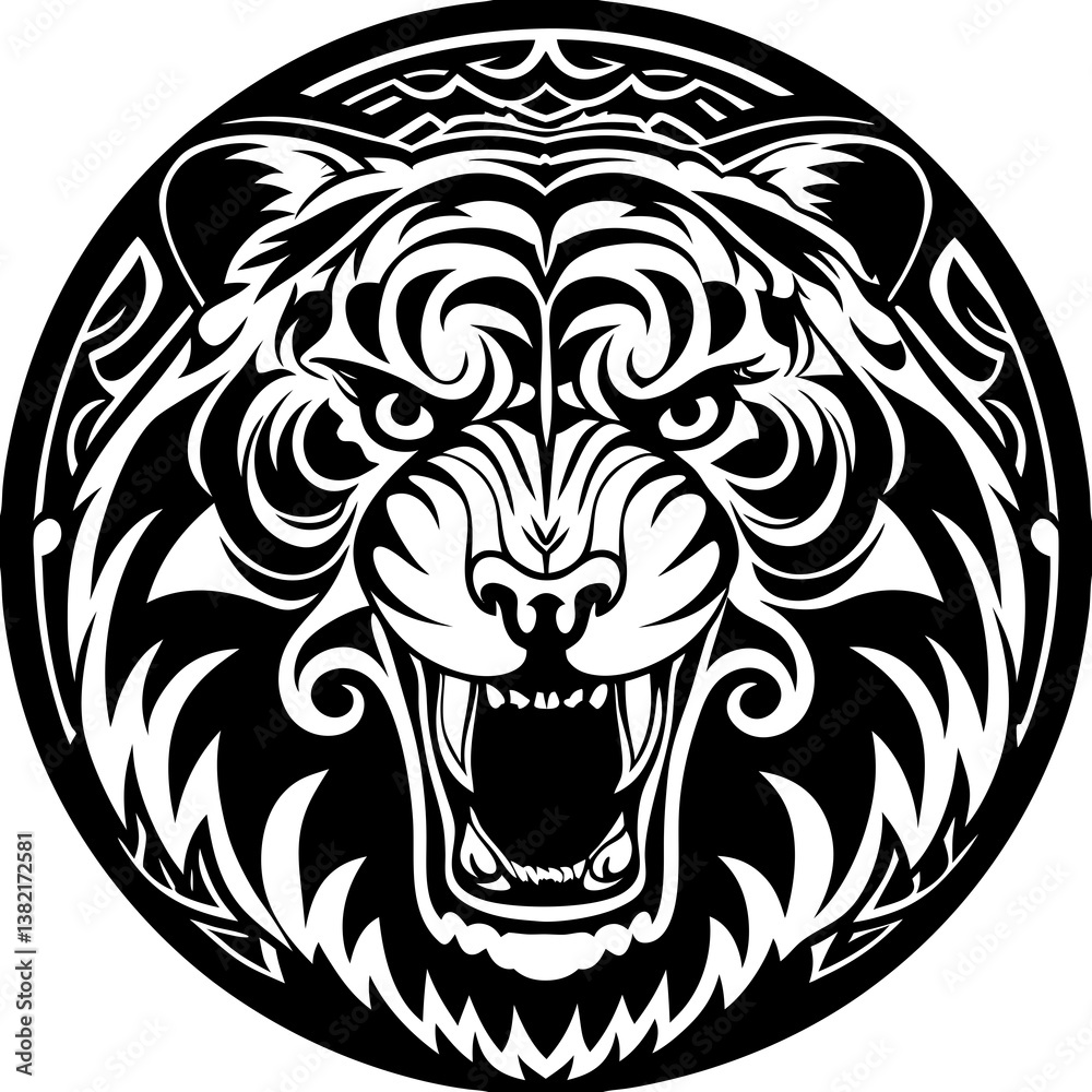 Obraz premium lion head tattoo design