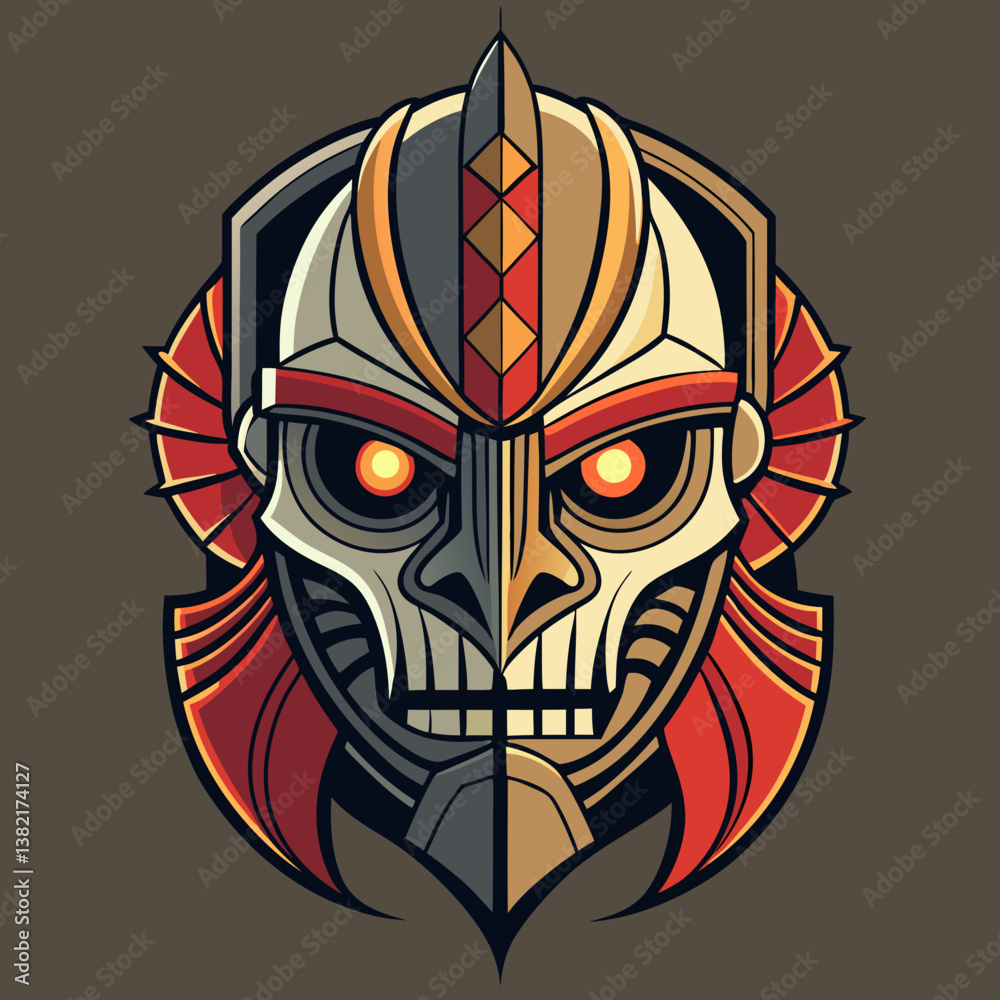 Naklejka premium tribal mask tattoo