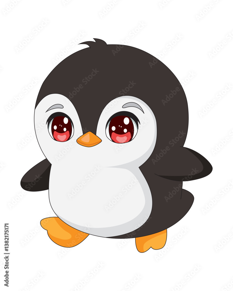 Cute Penguin Running Cartoon Character Mascot Cute Penguin Running Cartoon Character Mascot